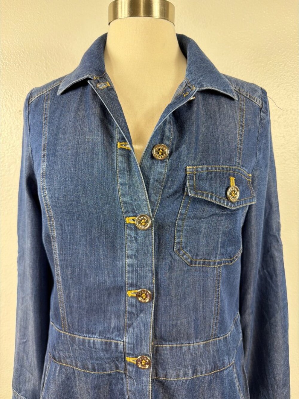 Tommy Hilfiger Denim Shirt Dress Button Front Lyocell Size 8 (NWOT) - Picture 4 of 16